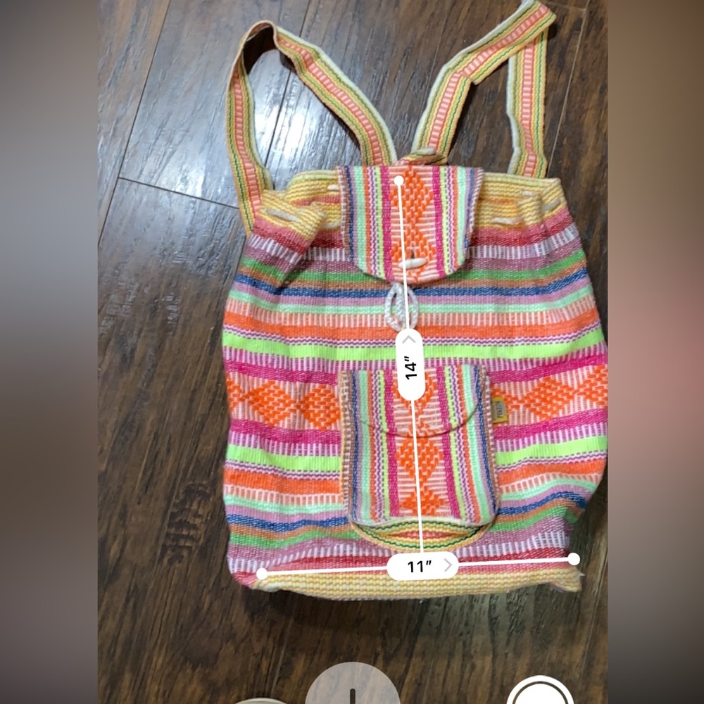 Cute woven drawstring backpack - Picture 2 of 5